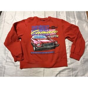 Chevrolet Camaro Sweatshirt Women's  Med Crewneck Red Car GM Chevy Graphic 1976